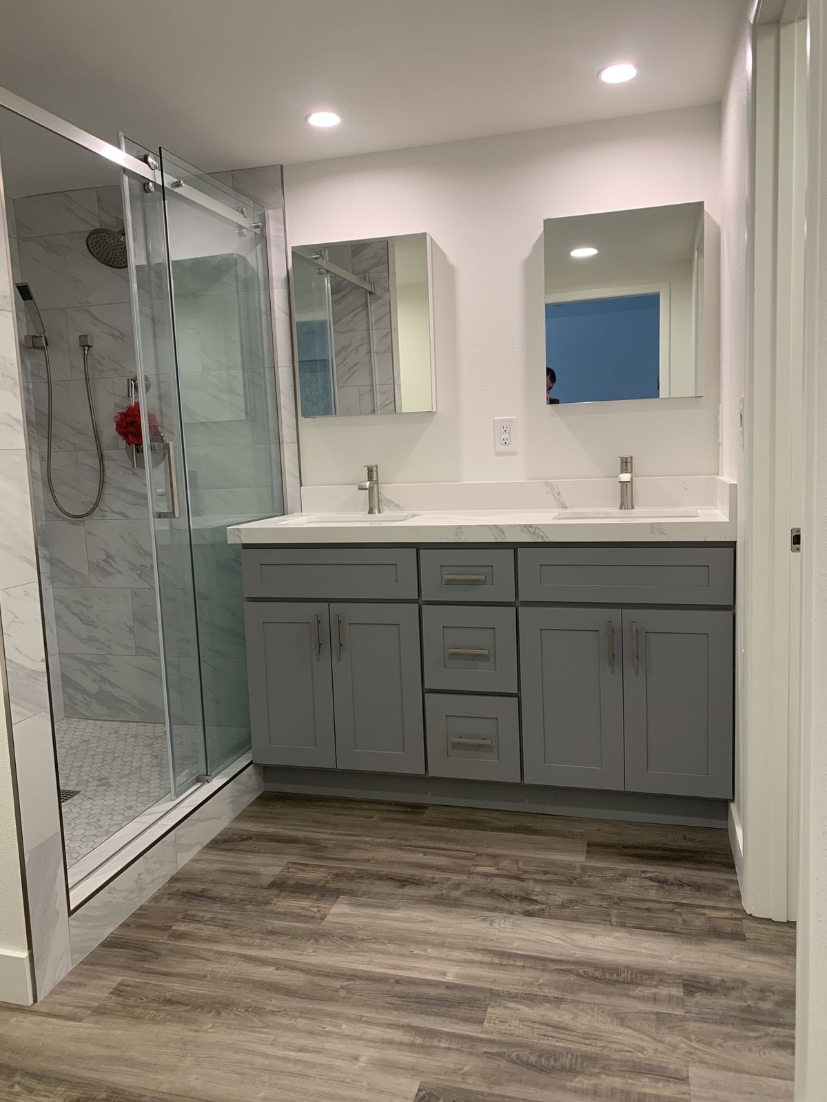Marble & Gray Primary Bathroom